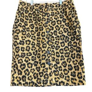 Lauren Ralph Lauren 8 EUC Linen and cotton cheetah skirt in EUC